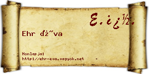 Ehr Éva névjegykártya